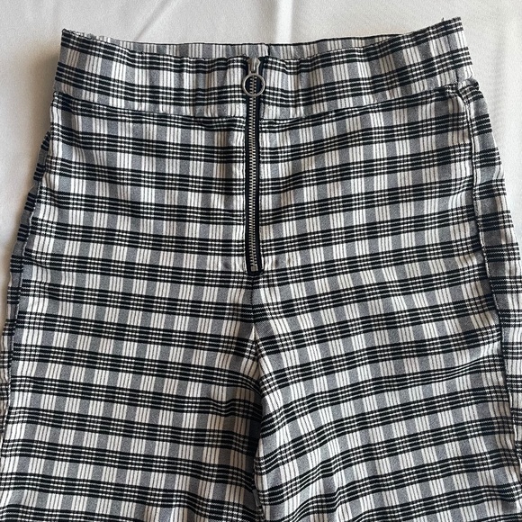 Garage White Plaid High Waisted Pants, Womens Size Small - Picture 6 of 7